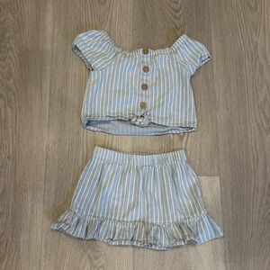 Joie Striped Blue and White Skirt Set Size 4T